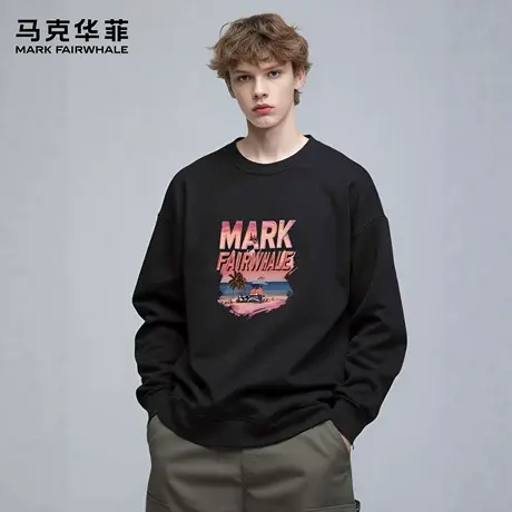 马克华菲 deer 美式海边印花卫衣男女款秋季新款宽松大码休闲外套图片