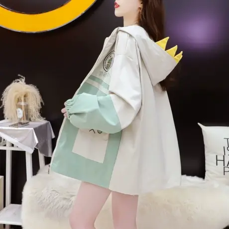 宽松休闲连帽工装外套女2023新款秋季时尚洋气减龄网红设计感上衣图片