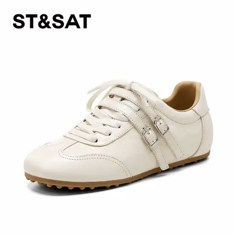 星期六米白色德训鞋女2026年新款春季不累脚平底鞋透气时尚休闲鞋商品大图