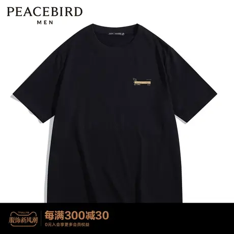 太平鸟男装 2023年刺绣短袖T恤男士B1DAC4H19图片