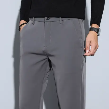 春秋款男装高端商务职业正装西裤秋冬季男款修身弹力直筒休闲裤子商品大图