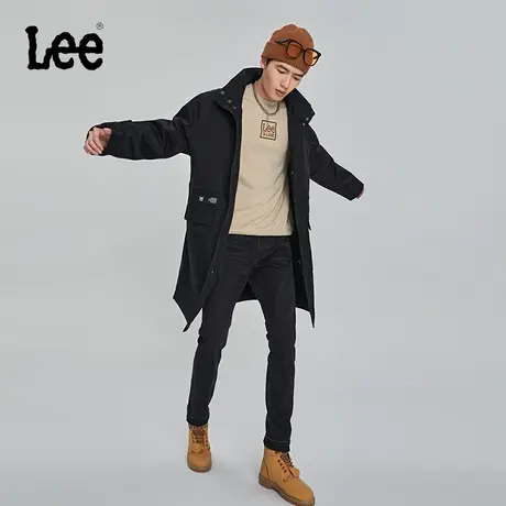 LeeXLINE23秋冬新品舒适黑色户外长款机能连帽外套LMT007081204图片