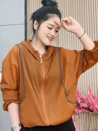 时尚爆款连帽防晒衣女士夏季新款宽松防晒服显瘦透气百搭薄款外套商品大图