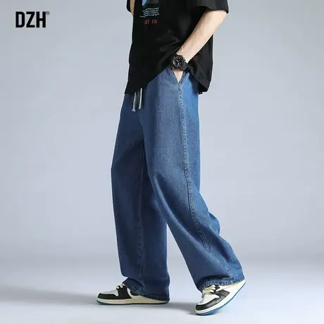 男生美式高街男裤直筒牛仔裤男潮牌宽松2023新款秋季裤子潮流韩版商品大图