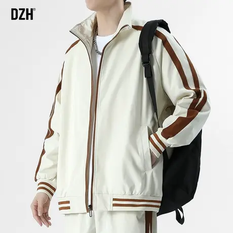 青少年男装帅气学生夹克外套男士翻领春秋款潮牌插肩上衣2024新款商品大图