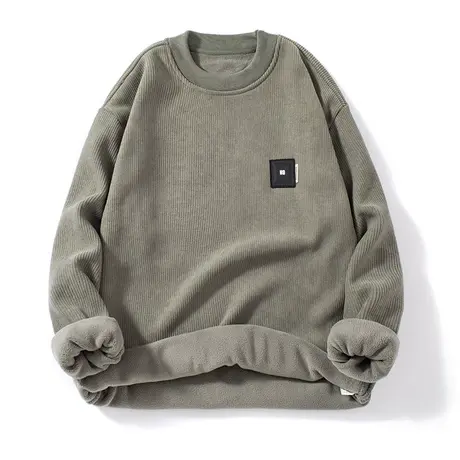 秋冬毛衣灯芯绒卫衣男内搭打底衫长袖T恤上衣服加绒加厚外套潮流商品大图