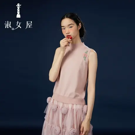 淑女屋官方旗舰店半高领毛背心商品大图