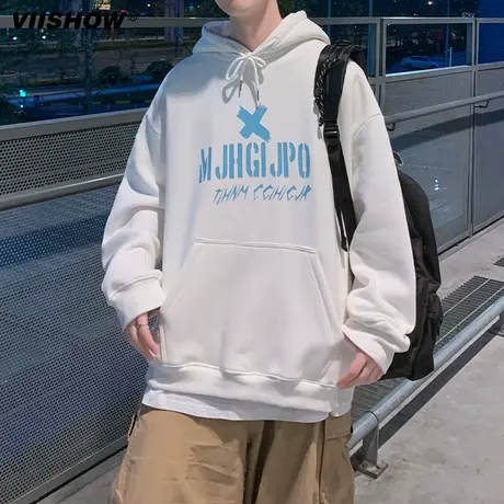 VIISHOW美式vintage硬挺卫衣男士重磅连帽秋冬季新款加厚潮牌男生商品大图