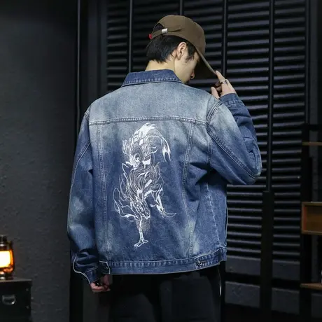 牛仔男外套复古牛仔衣男士休闲百搭春秋季宽松潮流韩版外套潮流商品大图