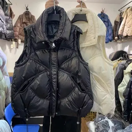 欧货羽绒棉马甲女2023冬季宽松立领棉服外套无袖背心外穿面包服潮商品大图
