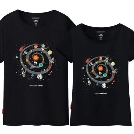 Ohlyah品牌2023情侣装夏装短袖t恤男女韩版潮学生圆领棉班服定制商品大图