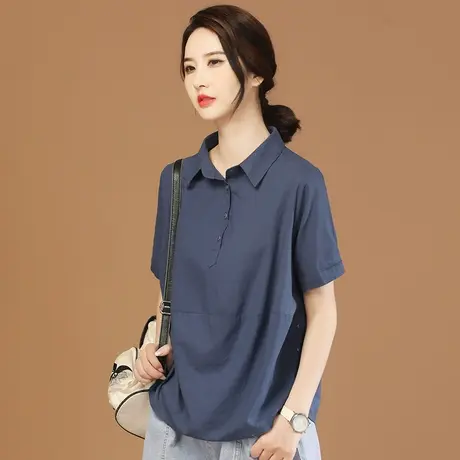 韩潮袭人高级感短袖衬衣女2023夏季新款气质套头衬衫设计感小众商品大图