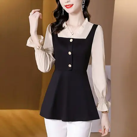 秋装打底衫女2023年新款小衫欧货中长款大码长袖t恤减龄上衣洋气图片