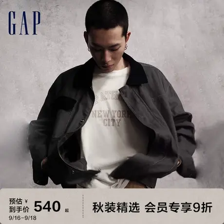 欧阳娜娜同款Gap男女装秋季2023新款宽松翻领外套769905工装夹克图片