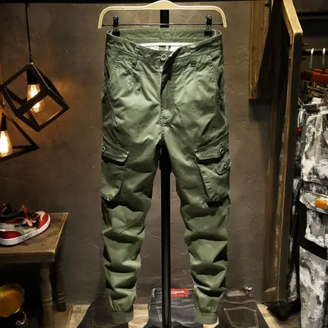 夏季款机车工装裤男潮牌束脚男士休闲长裤加长余文乐修身百搭户外商品大图