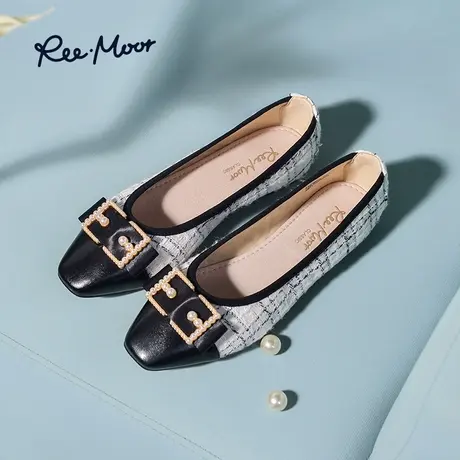 REEMOOR睿慕2023年春夏新款蛋卷鞋小香风轻柔舒适软底平底单鞋女商品大图