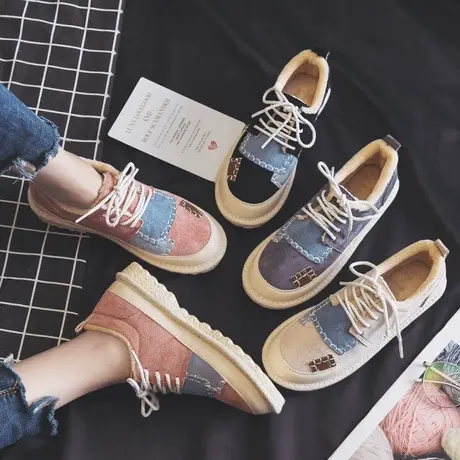 女鞋2020冬季新款加绒山本风复古运动鞋保暖二棉鞋学生智熏鞋百搭图片