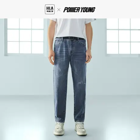 【九分牛仔裤】HLA/海澜之家POWER YOUNG牛仔裤23春夏直筒裤男商品大图
