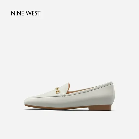 Nine West/玖熙经典豆豆鞋羊皮春新款圆头平底舒适通勤乐福鞋百搭图片