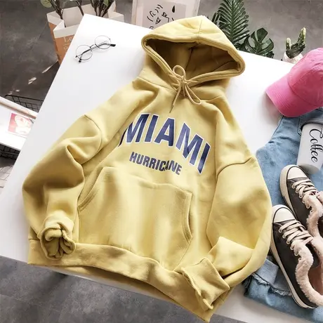 2019秋冬韩国东大门cec潮原宿风百搭字母运动休闲加绒厚卫衣大码图片