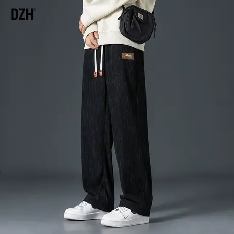 男士黑色裤子男秋季韩版潮流直筒垂感运动裤宽松休闲直筒裤坠感裤商品大图