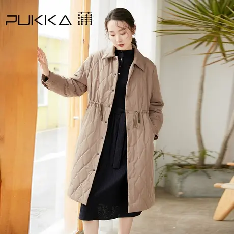 蒲PUKKA 女装中长款棉服2021冬装新款设计感时尚棉衣冬商场同款图片