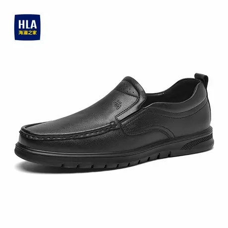 HLA/海澜之家男鞋新款春季软底舒适休闲皮鞋套脚百搭耐磨爸爸鞋商品大图