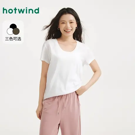 热风2025年夏季新款女士圆领短T恤商品大图