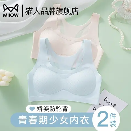 猫人少女内衣矫正背姿青春发育期初高中女生内衣高弹透气少女文胸商品大图