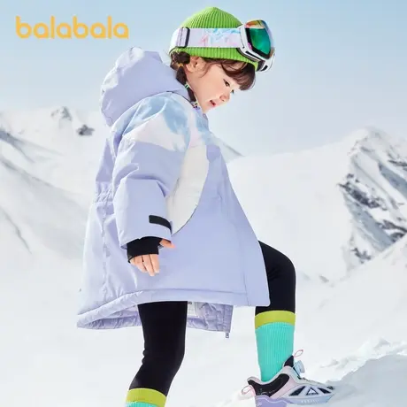 巴拉巴拉童装羽绒服女童2025新款秋冬装宝宝锁温保暖外套拼接上衣图片