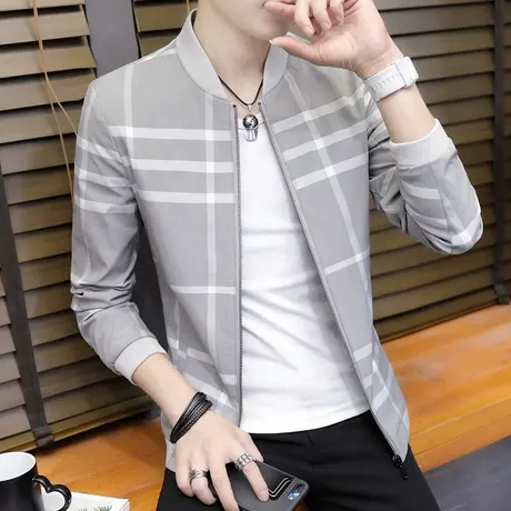 春秋男士夹克韩版潮流春季青少年男装褂子休闲上衣服春装薄款外套商品大图