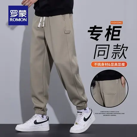 罗蒙男士卫裤秋季新款宽松束脚男裤秋冬保暖运动百搭休闲长裤N1Z商品大图
