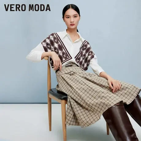 Vero Moda奥莱衬衫女夏秋新款宽松蝙蝠七分袖翻边通勤复古上衣图片