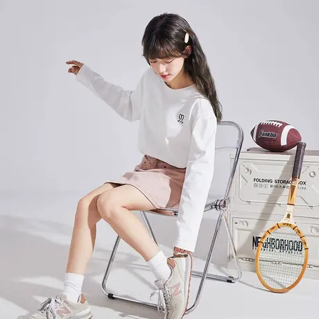 唐狮长袖T恤女秋季新款宽松休闲上衣百搭甜美设计感打底衫女图片