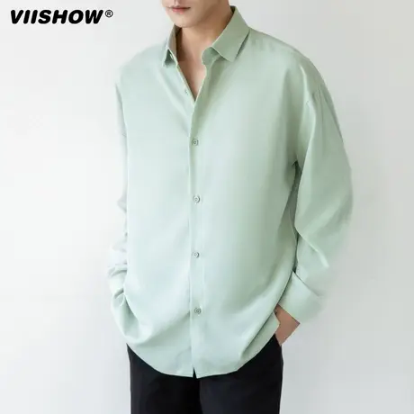 VIISHOW宽松垂感衬衫男长袖春秋冬季高级感痞帅男士休闲男装衬衣商品大图