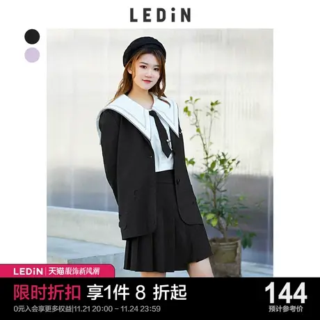 乐町简约西服休闲秋季新款蝴蝶结镂空西装C5BAC1302图片