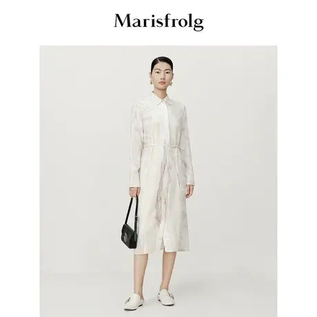 【艺术匠坊】玛丝菲尔时尚气质年轮灵感提花衬衫式收腰连衣裙女图片