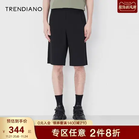 TRENDIANO官方潮牌秋季新款男装拉链直筒休闲短裤男士夏季五分裤商品大图