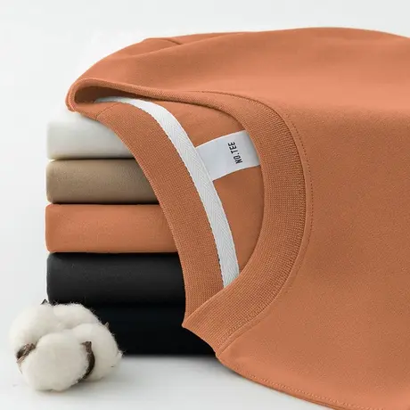 380g重磅长袖t恤男装2024新款圆领内搭打底衫秋冬加厚款纯色秋衣商品大图