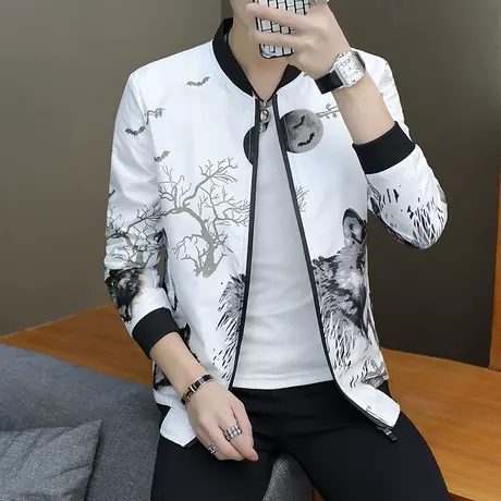 春秋新款男士夹克外套夏季防晒服薄款上衣青少年男装潮流时尚夹克商品大图