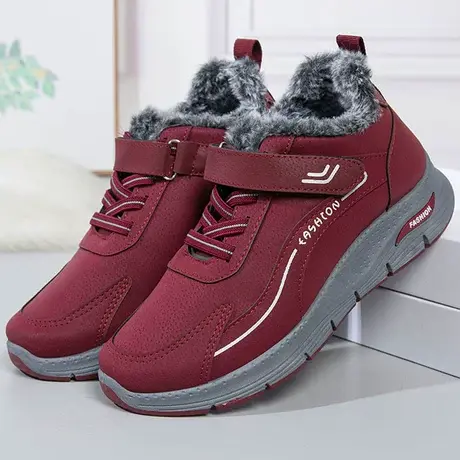 妈妈鞋中老年软底舒适老北京布鞋冬季加绒棉鞋防滑运动老人保暖鞋商品大图