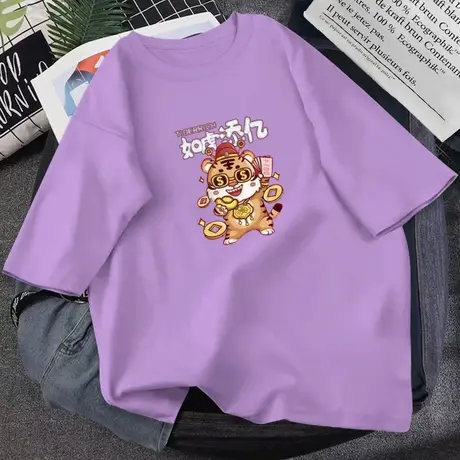 2023年夏季新款宽松情侣女装白色冰丝设计感上衣服别致短袖t恤潮图片