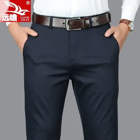秋季男士休闲裤男装西裤宽松直筒工装男裤春秋款中老年爸爸长裤子图片