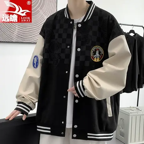 棒球服男士外套春秋款2023新款潮牌宽松休闲上衣秋季百搭夹克男生商品大图