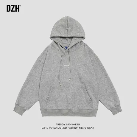 男生重磅连帽卫衣男秋季纯色极简长袖上衣2023新款打底衫宽松外套商品大图