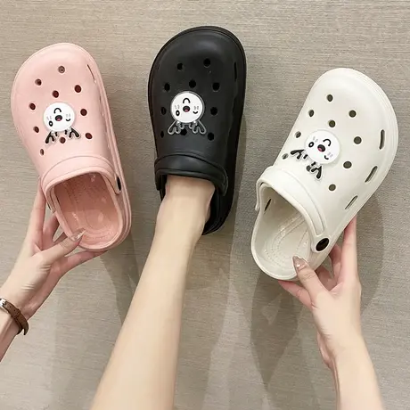 洞洞鞋女ins潮护士包头半拖凉拖时尚外穿防滑厚底休闲网红沙滩鞋商品大图
