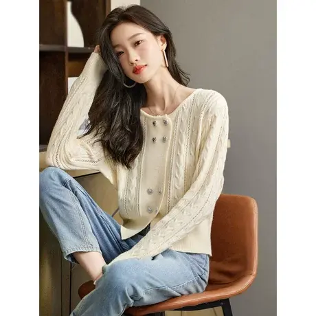 时尚气质设计感毛衣开衫女士2023年秋季新款温柔百搭显瘦上衣商品大图