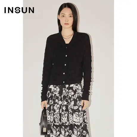 COVER秋季棋盘格棉质可机洗针织外套商品大图