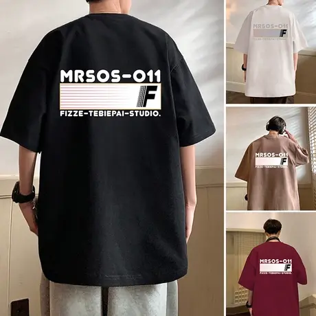 潮流纯棉高街vintage美式短袖T恤男夏季2023新款宽松潮牌半袖衣服商品大图