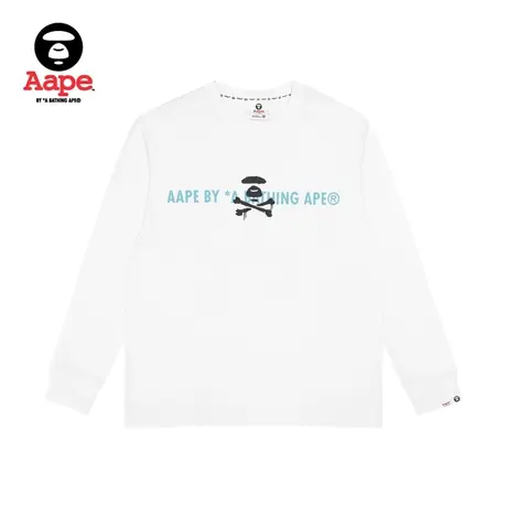 Aape旗舰店男装秋冬猿颜字母涂鸦印花街头长袖T恤1210XXJ商品大图